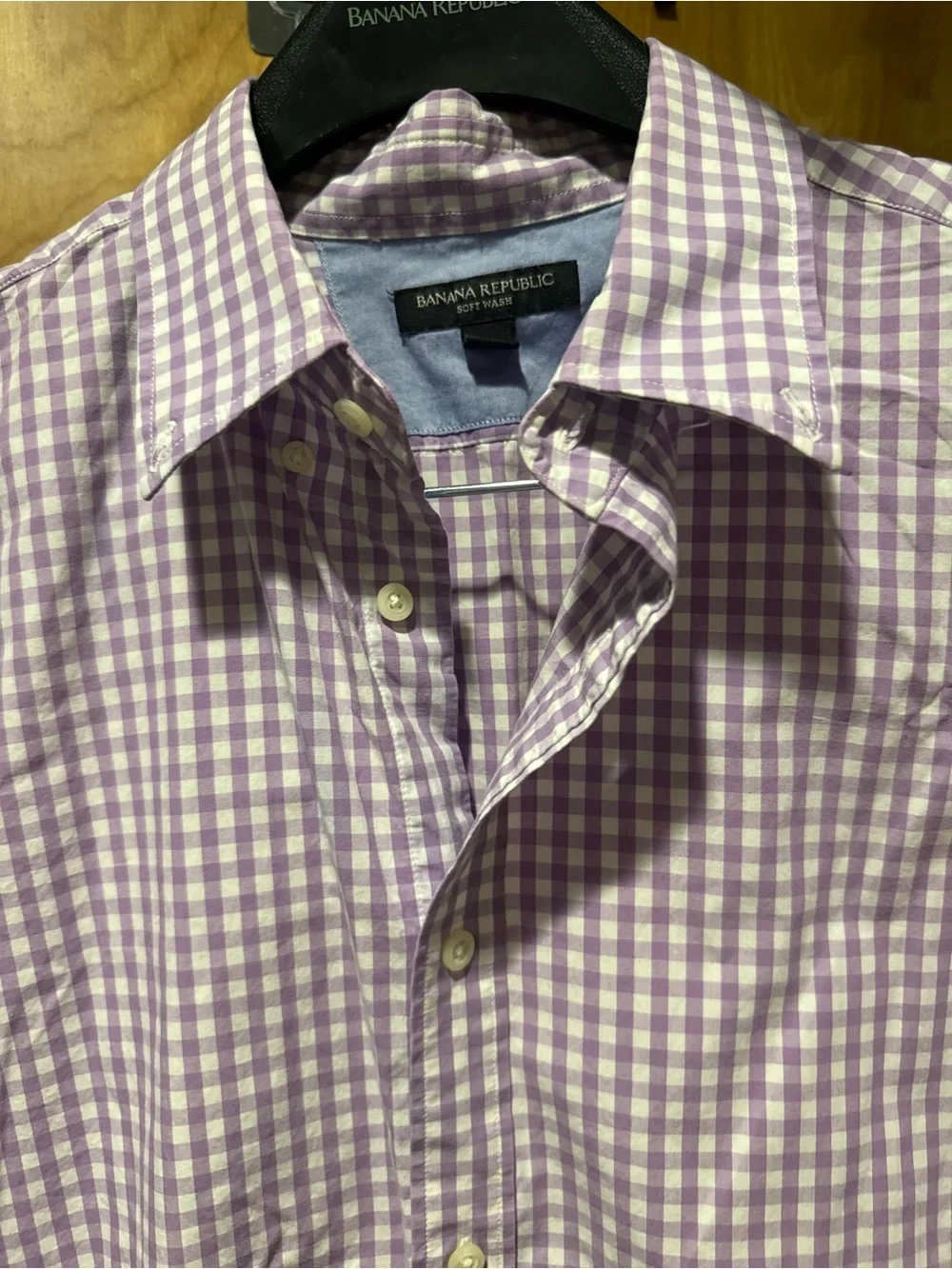Banana Republic Lavender Gingham Dress Shirt